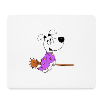 HUND - HEXE - HALLOWEEN - TIER - HUNDE - TIERISCH - Mousepad (Querformat) - Weiß - Vorne