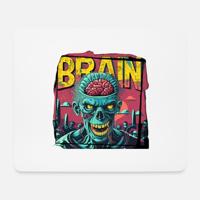 Es muss Gehirn geben - Mousepad (Querformat) - Weiß