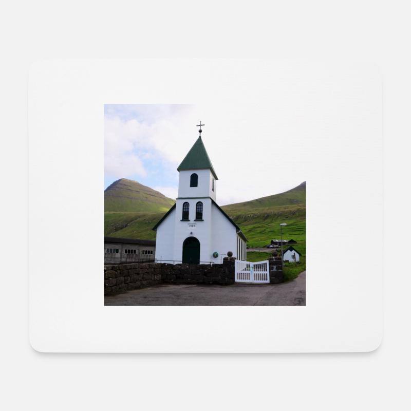 Kirche - Mousepad (Querformat) - Weiß