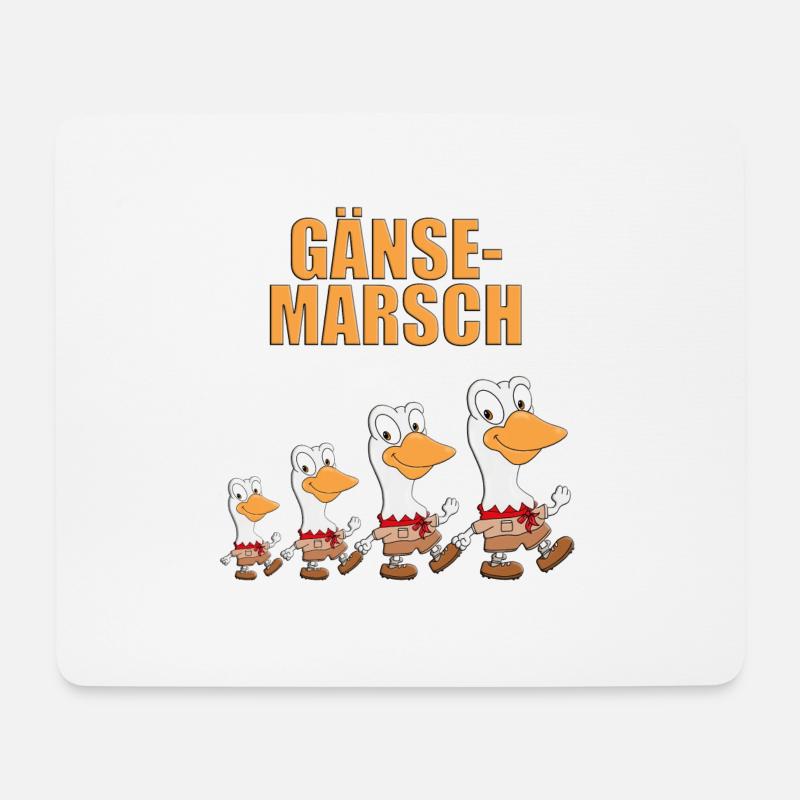 GÄNSEMARSCH - GÄNSE - GANS - Mousepad (Querformat) - Weiß