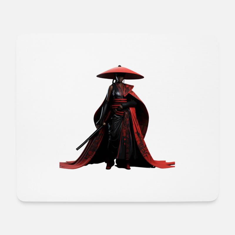 SCHWARZER SAMURAI - Mousepad (Querformat) - Weiß
