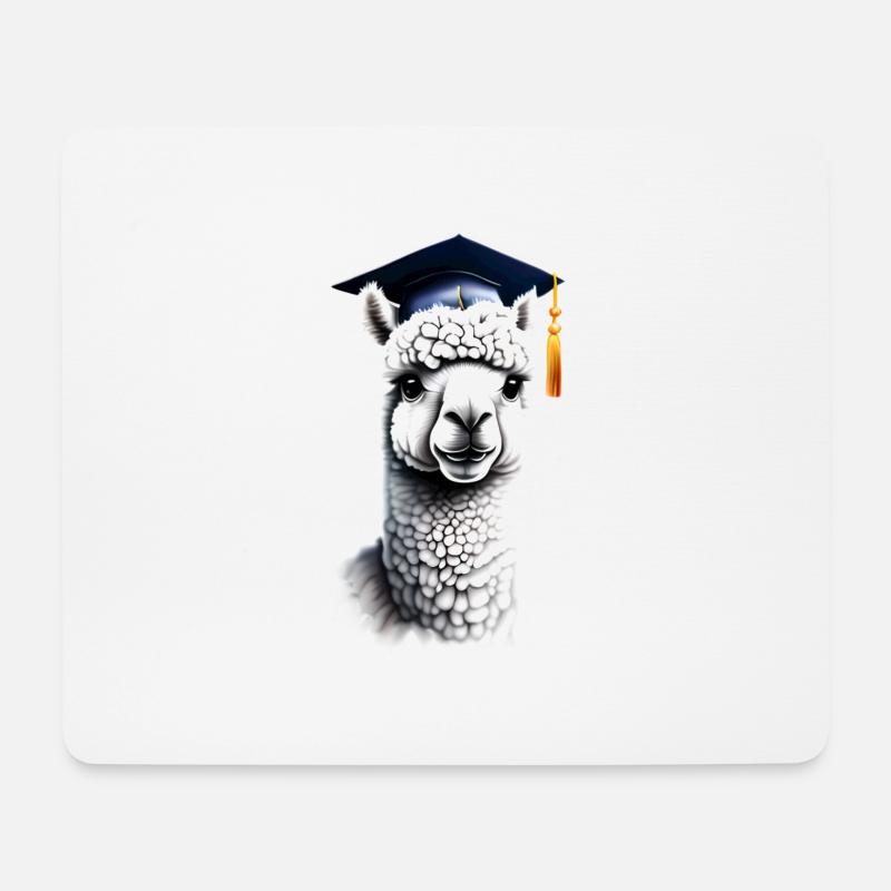 Bachelor Schulabschluss Alpaka Studium Absolvent - Mousepad (Querformat) - Weiß