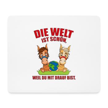PFERDE - PONYS - ERDE - WELT - LIEBE - LOVE - Mousepad (Querformat) - Weiß - Vorne