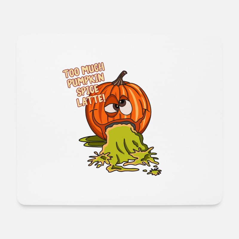 Kürbis Halloween kotzen Pumpkin Spice Latte - Mousepad (Querformat) - Weiß