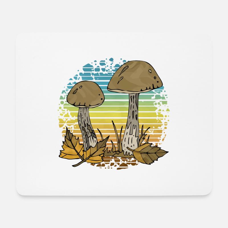 Pilze - Mousepad (Querformat) - Weiß