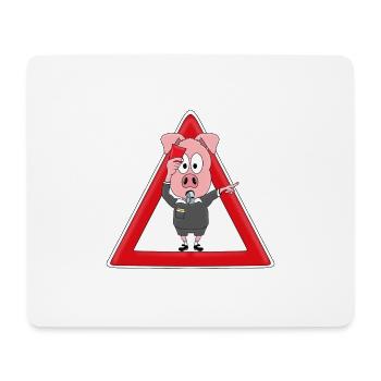 SCHIEDSRICHTER - SCHIRI - SCHWEIN - SAU - FUßBALL - Mousepad (Querformat) - Weiß - Vorne