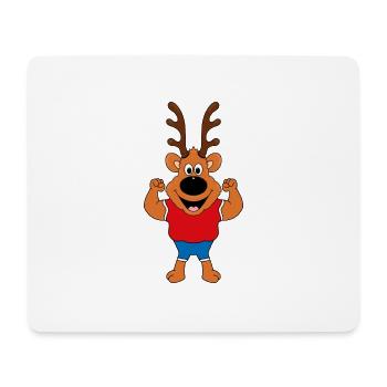 REH - MUSKELN - FIT - FITNESS - SPORT - TIER - Mousepad (Querformat) - Weiß - Vorne