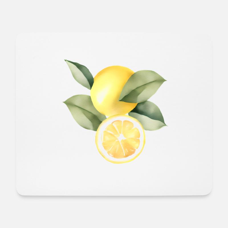 Zitrone Frucht Zitronen Ernährung Gesund - Mousepad (Querformat) - Weiß