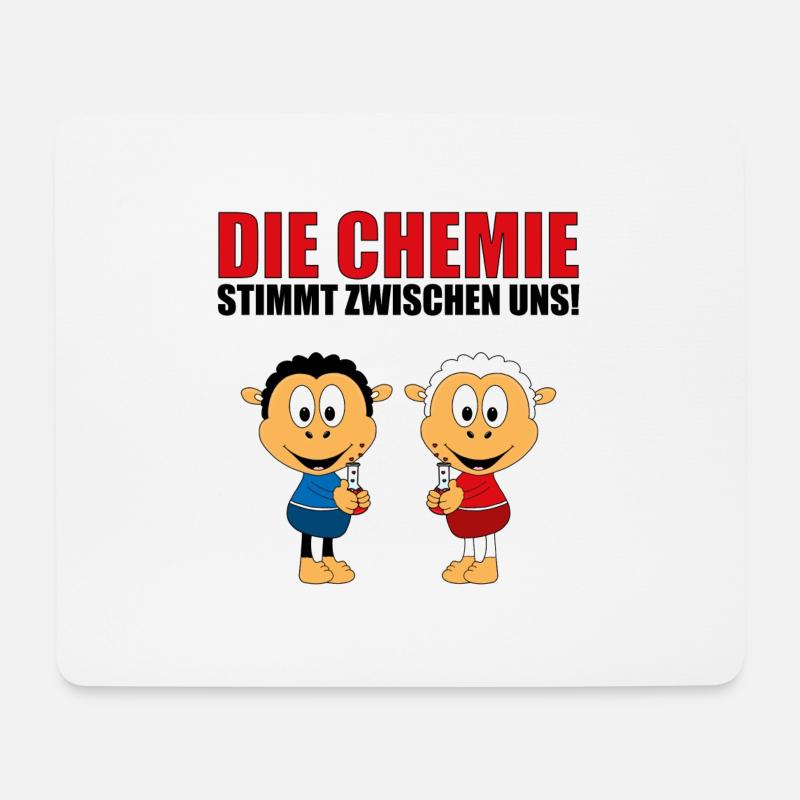 DIE CHEMIE STIMMT ZWISCHEN UNS! - SCHAFE - SCHAF - Mousepad (Querformat) - Weiß