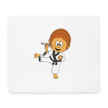 JUNGE - FLIEGENFÄNGER - KARATE - STÄBCHEN - FLIEGE - Mousepad (Querformat) - Weiß - Vorne