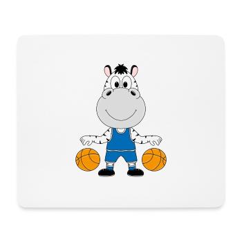 ZEBRA - SPORT - BALLSPORT - BASKETBALL - TIER - Mousepad (Querformat) - Weiß - Vorne