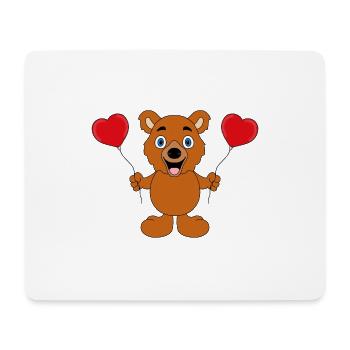 LIEBE - LUFTBALLONS - HERZEN - TEDDY - BÄR - LOVE - Mousepad (Querformat) - Weiß - Vorne