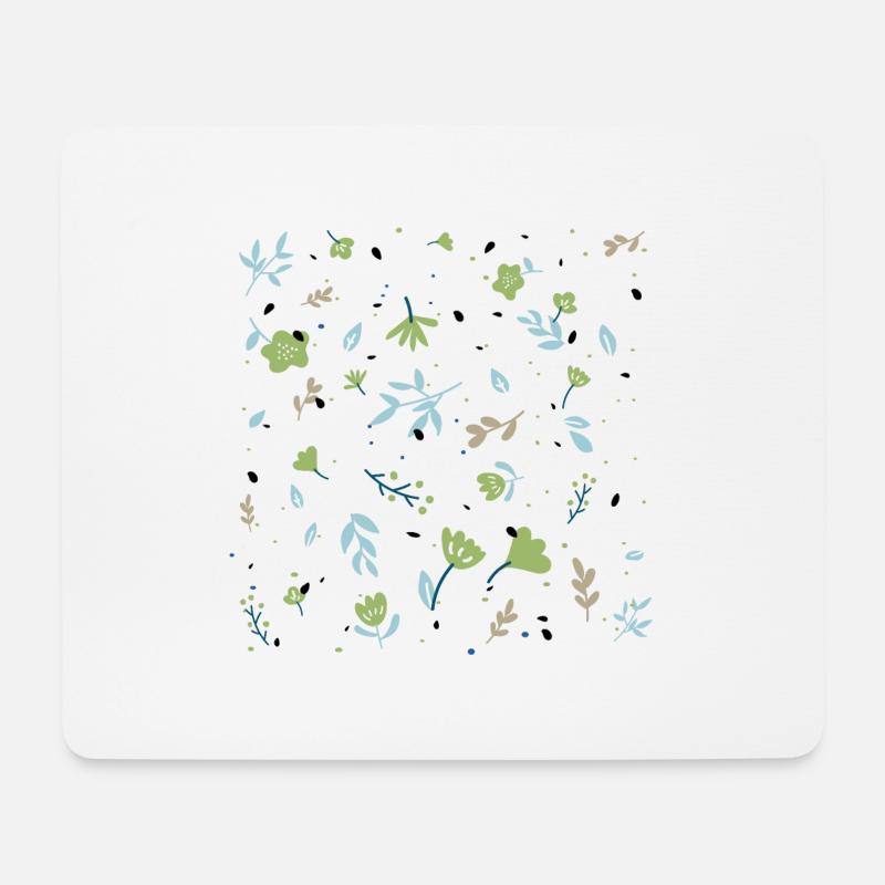 Fond transparent floral bleu - Tapis de souris (format paysage) - blanc
