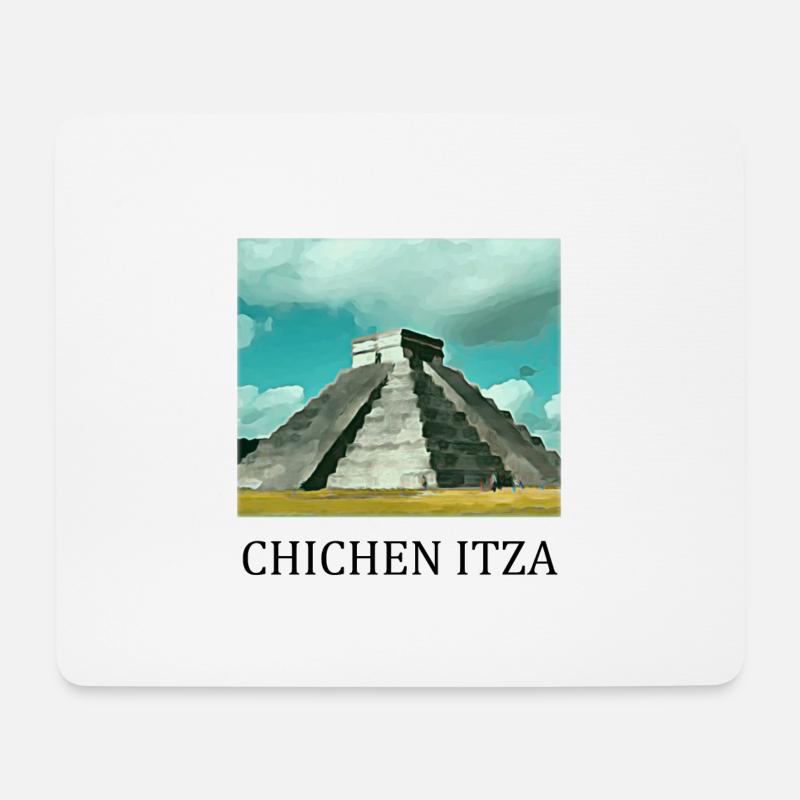 Chichen Itza - Tapis de souris (format paysage) - blanc