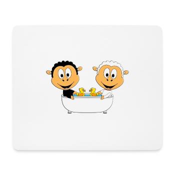 BADEN - BADEWANNE - SCHAFE - SCHAF - LIEBE - LOVE - Mousepad (Querformat) - Weiß - Vorne