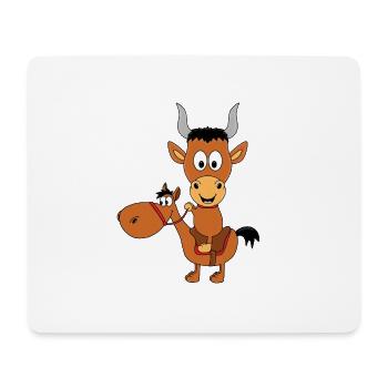 REITEN - PFERD - PONY - STIER - BULLE - KUH - Mousepad (Querformat) - Weiß - Vorne