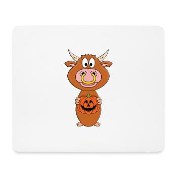 KÜRBIS SCHNITZEN - HALLOWEEN - BULLE - STIER - KUH - Mousepad (Querformat) - Weiß - Vorne
