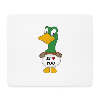 ENTE - LIEBE - EI - EIER - LUSTIGER VOGEL - ERPEL - Mousepad (Querformat) - Weiß - Vorne