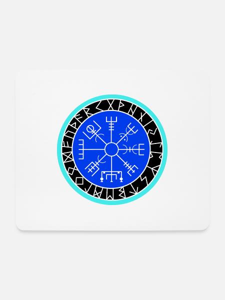 wikinger kompass - Mousepad (Querformat) - Weiß
