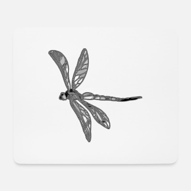 Libelle - Mousepad (Querformat) - Weiß