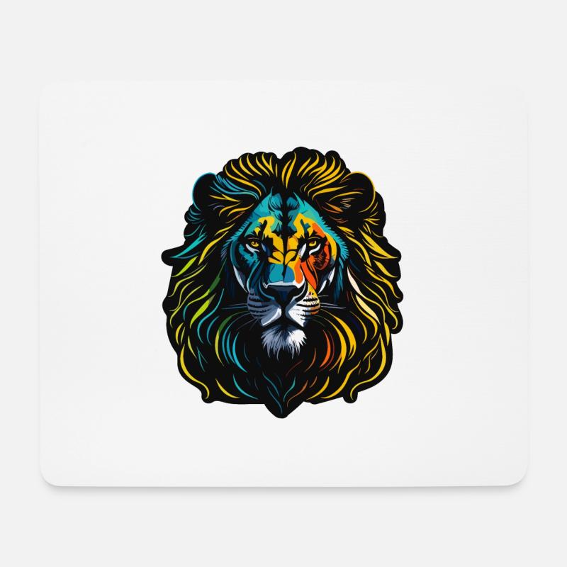 Gemalter Löwe - Mousepad (Querformat) - Weiß