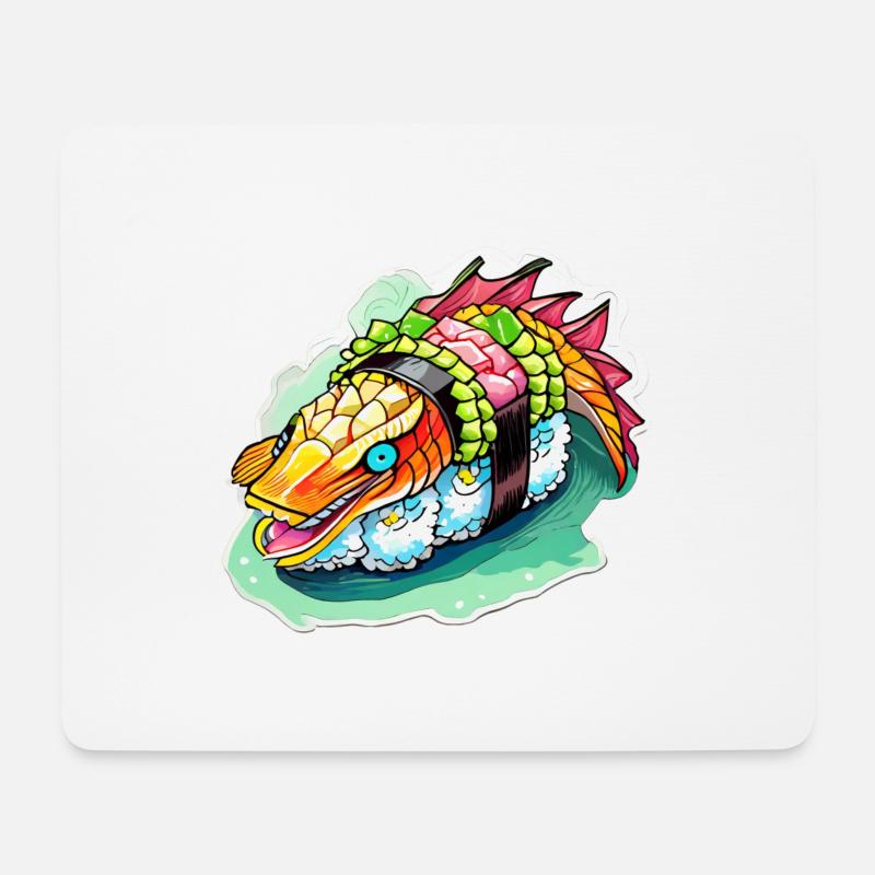 Sushi Dragon - Tapis de souris (format paysage) - blanc