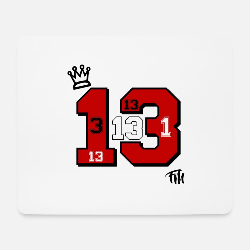 13 Design NEU - Mousepad (Querformat) - Weiß