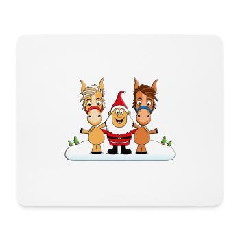 PFERDE - WEIHNACHTSMANN - PONYS - WEIHNACHTEN - Mousepad (Querformat) - Weiß - Vorne