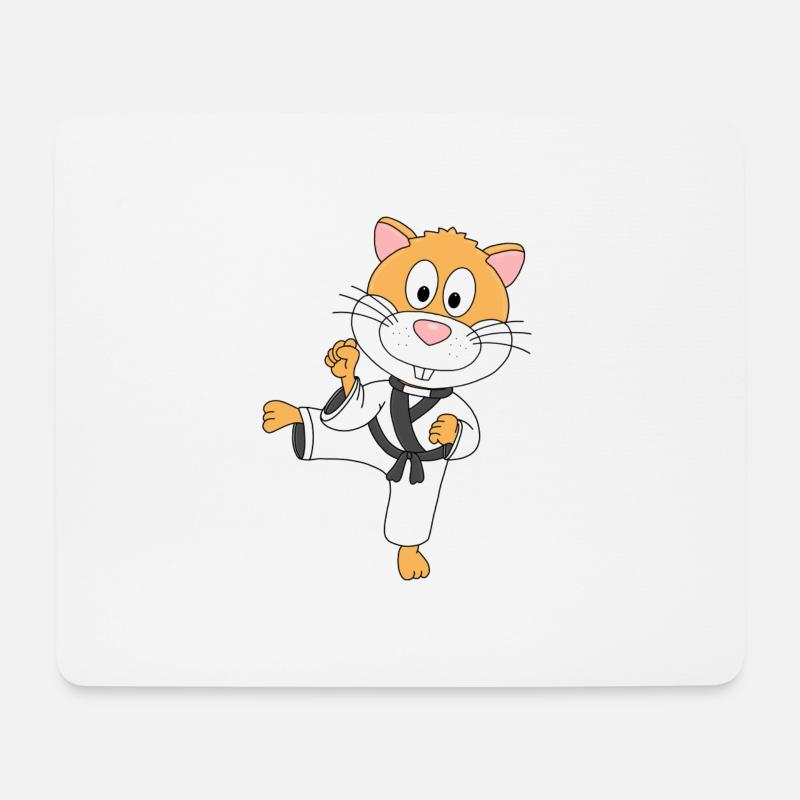 KARATE - KAMPFSPORT - SPORT - HAMSTER - TIER - Mousepad (Querformat) - Weiß