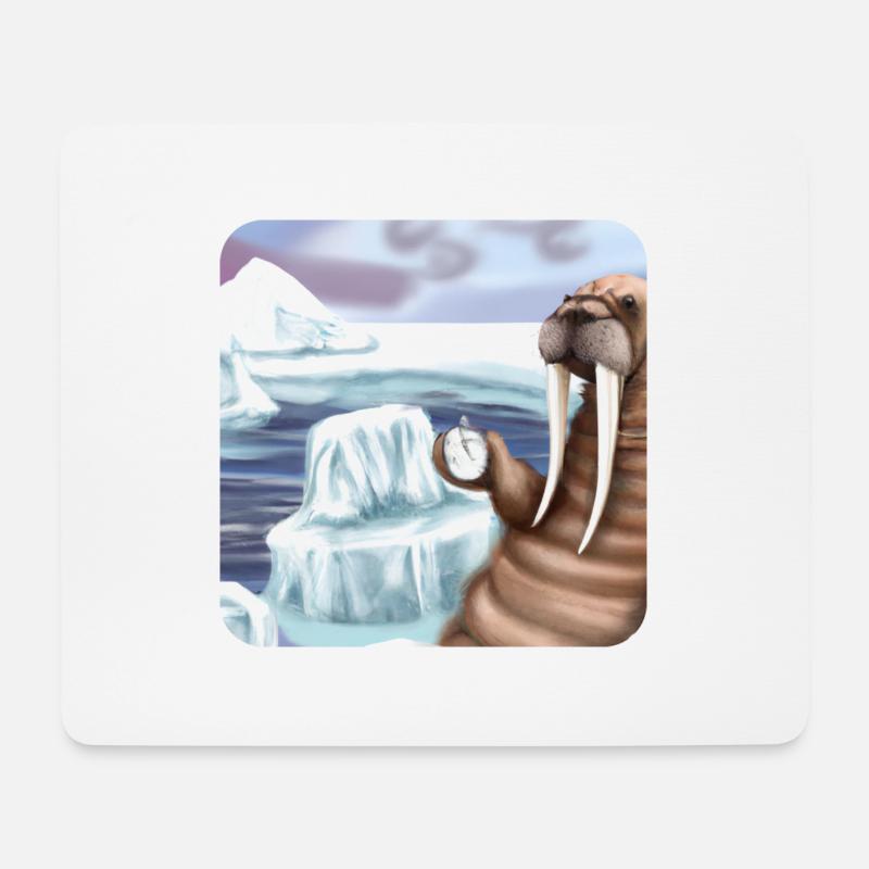 Walross Klimawandel - Mousepad (Querformat) - Weiß