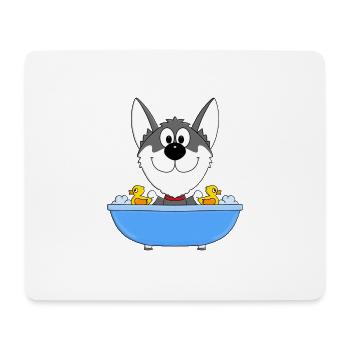 HUSKY - HUND - SCHLITTENHUND - WOLFSHUND - BADEN - Mousepad (Querformat) - Weiß - Vorne