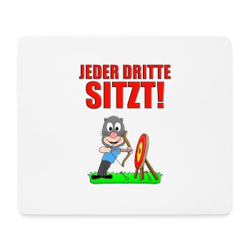 BOGENSCHIEßEN - MAULWURF - JEDER DRITTE SITZT! - Mousepad (Querformat) - Weiß - Vorne