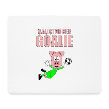 FUßBALL - TORWART - TORHÜTER - SAUSTARKER GOALIE - Mousepad (Querformat) - Weiß - Vorne