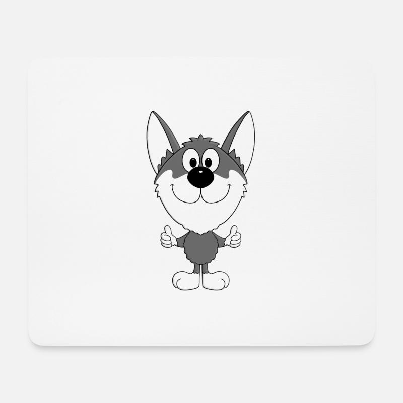 HUND - HUSKY - SCHLITTENHUND - TIERISCH - GUT - Mousepad (Querformat) - Weiß