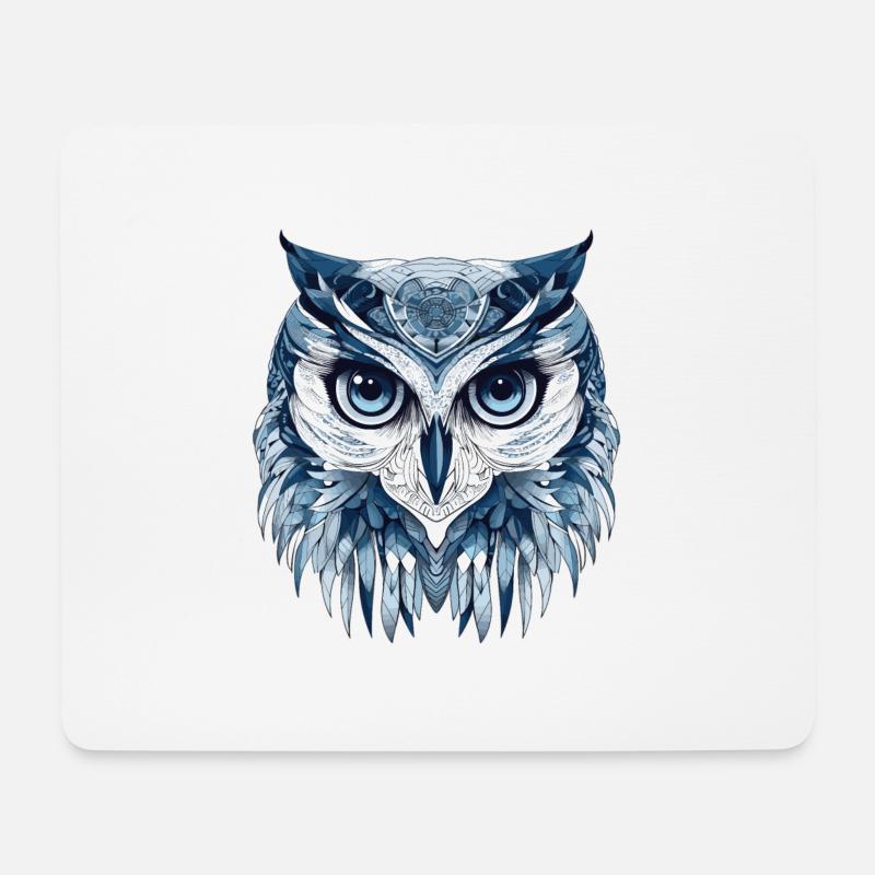Owl Eule - Mousepad (Querformat) - Weiß
