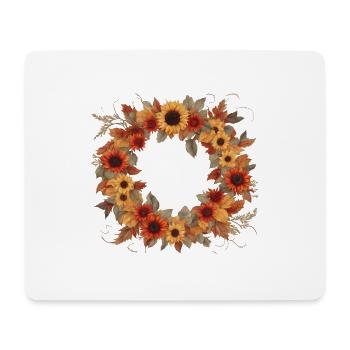 Herbstkranz - Mousepad (Querformat) - Weiß - Vorne