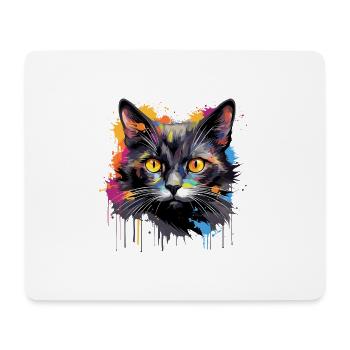 black cat - Mouse Pad (horizontal) - white - Front