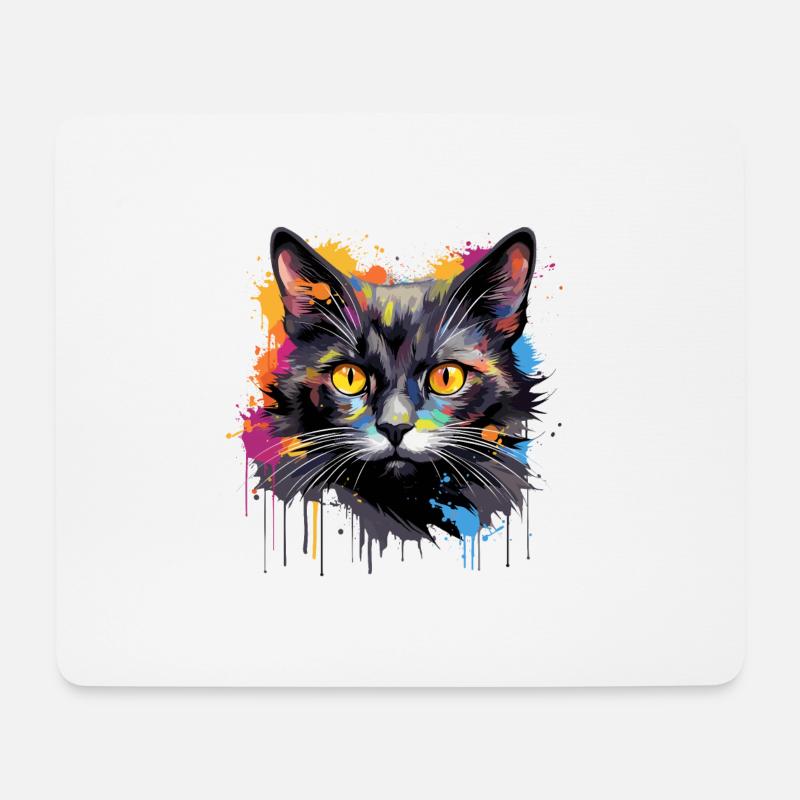 black cat - Mouse Pad (horizontal) - white