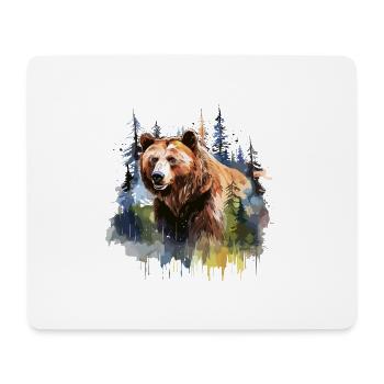 Grizzly bear, brown bear - Mouse Pad (horizontal) - white - Front