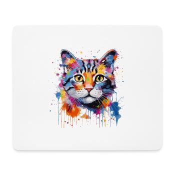 Niedliche Katze - Mousepad (Querformat) - Weiß - Vorne