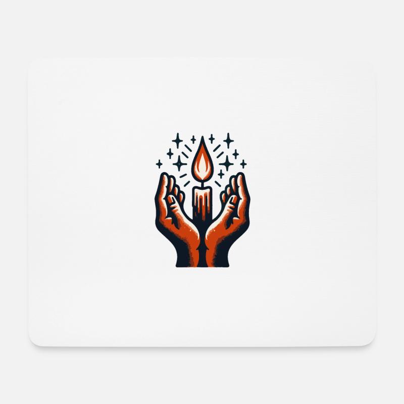 Hoffnungsvolles Weihnachtslicht🎅🏼🕯️ - Mousepad (Querformat) - Weiß