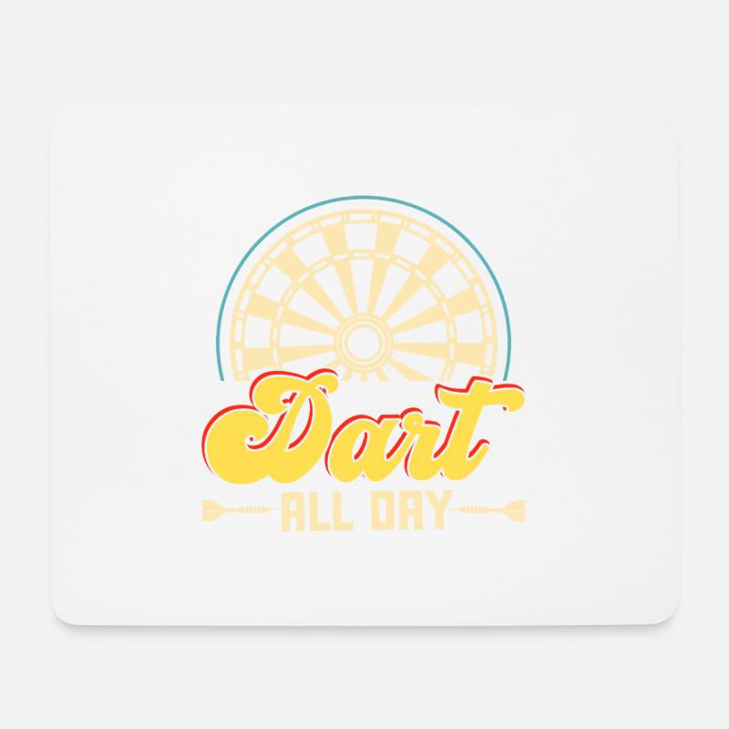Darts - Dart den ganzen Tag - Mousepad (Querformat) - Weiß