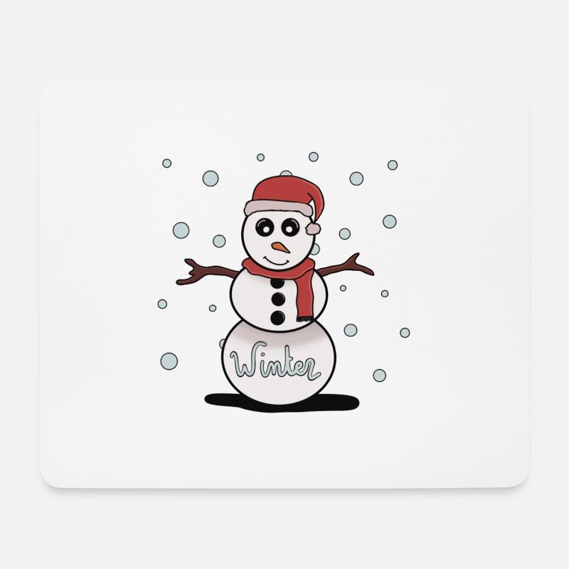 Winter - Mousepad (Querformat) - Weiß