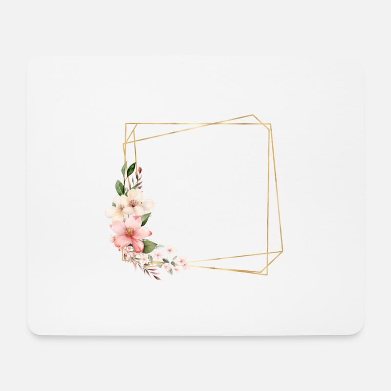 Floral Design, Pastel, Geometric - Mouse Pad (horizontal) - white