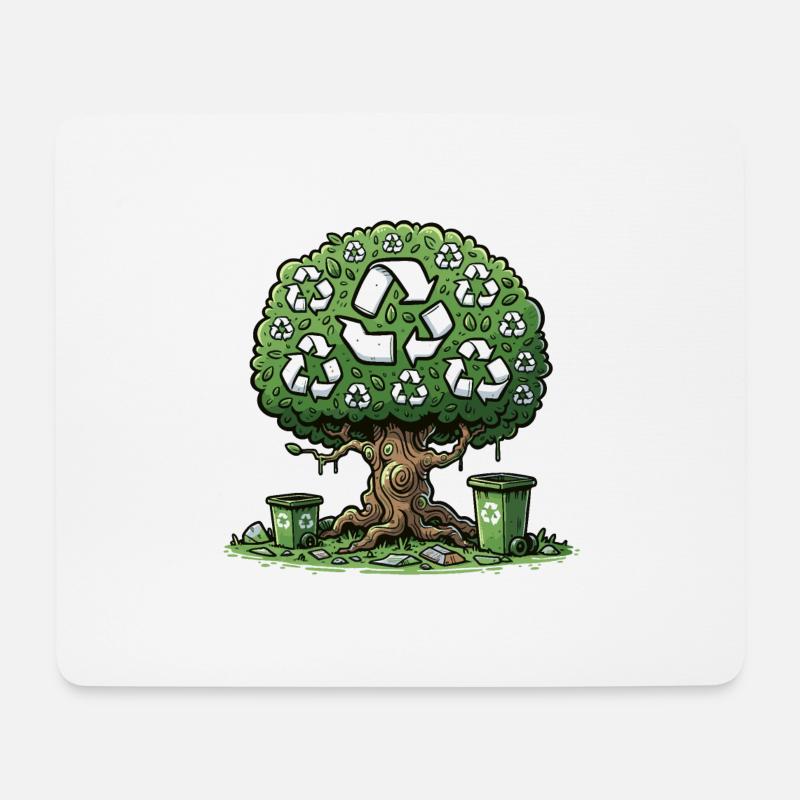 Grüner Baum der Nachhaltigkeit ♻️🌳 - Mousepad (Querformat) - Weiß