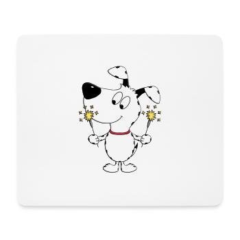 HUND - WUNDERKERZEN - NEUJAHR - SILVESTER - TIER - Mousepad (Querformat) - Weiß - Vorne