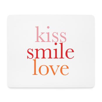 Kiss Smile Love - Mouse Pad (horizontal) - white - Front