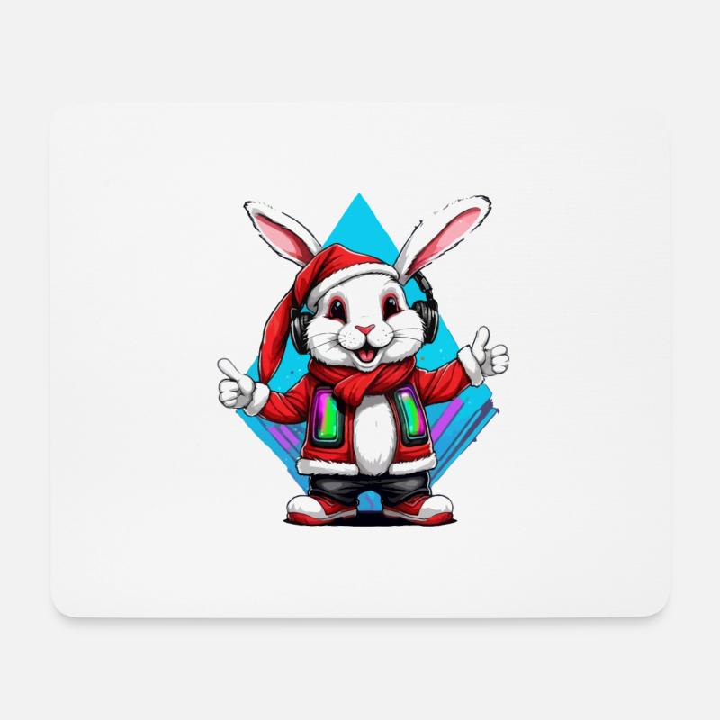 Der Hase des Weihnachtsmanns - Mousepad (Querformat) - Weiß
