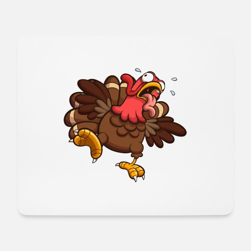 Startled Turkey Gobbling - Mouse Pad (horizontal) - white