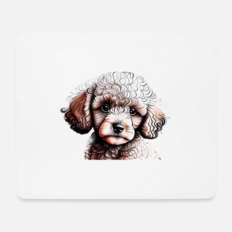 Pudel Hundeliebe Pudelwelpe Hundewelpe Hundehalter - Mousepad (Querformat) - Weiß